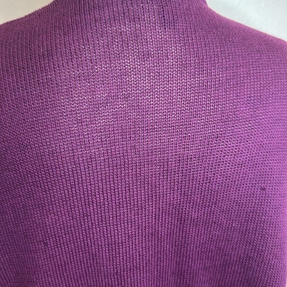 EILEEN FISHER OPEN CARDIGAN WITH PATCH POCKETS MERLOT COLOR LINEN/COTTON BLEND - Picture 5 of 7